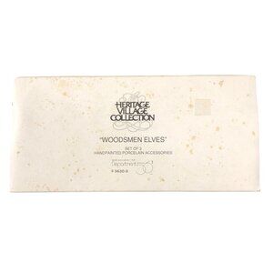 Dept 56 Woodsman Elves 3 Piece Figurine Set 56308 Heritage Village Accessories